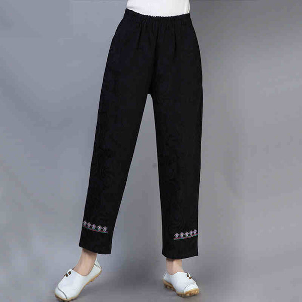 CNY Embroidered Jacquard Elastic Waist Pants