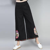 CNY Retro Embroidery Palazzo Pants