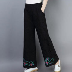 CNY Retro Embroidery Jacquard Pants