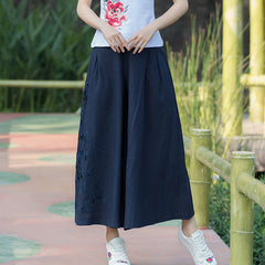 CNY Floral Embroidered Flare Hem A-Line Skirts