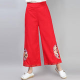 CNY Retro Embroidery Palazzo Pants