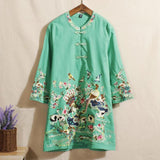 CNY Large Size Ethnic Style Embroidery Tops