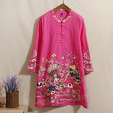 CNY Large Size Ethnic Style Embroidery Tops