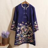 CNY Large Size Ethnic Style Embroidery Tops