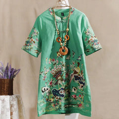CNY Large Size Ethnic Style Embroidery Tops