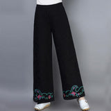 CNY Retro Embroidery Jacquard Pants