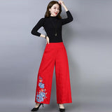 CNY Retro Embroidery Jacquard Pants