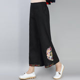 CNY Retro Embroidery Palazzo Pants
