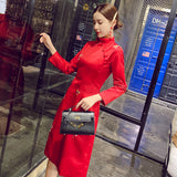 CNY Ethnic Style Embroidered Cheongsam Dress