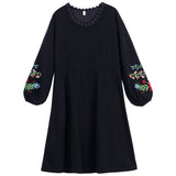 Plus-Size Embroidered Skater Dress