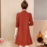 Plus-Size Tie Neckline Velvet Dress