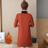 Plus-Size Long Sleeve Shift Dress
