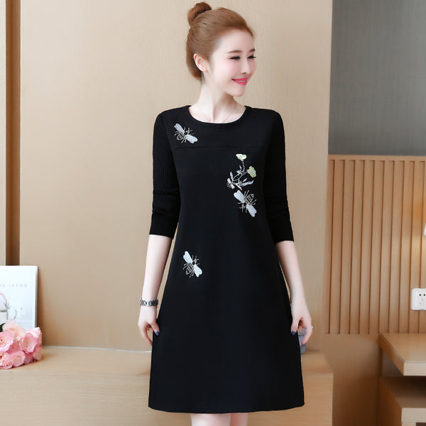 Plus-Size Embroidery Shift Dress 581325600230#3891776401737 581325600230#3891776401736 581325600230#3891776401739 581325600230#3891776401738 581325600230#3891776401735 581325600230#3891776401734