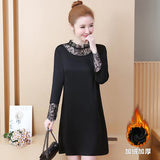 Plus-Size Lace Trim Shift Dress