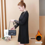 Plus-Size Lace Trim Shift Dress