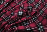 Buttoned Down Lattice Tie Plaid Shirt Dress