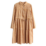 Buttoned Down Plaid Shirt Dress