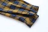 Buttoned Down Lattice Tie Plaid Shirt Dress