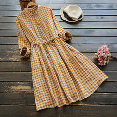 Buttoned Down Plaid Shirt Dress