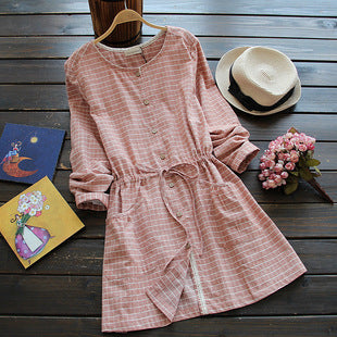 Buttoned Down Plaid Dress