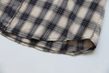 Buttoned Down Lattice Tie Plaid Shirt Dress