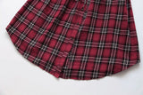 Buttoned Down Lattice Tie Plaid Shirt Dress
