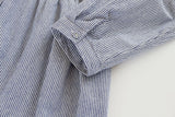 Embroidery Stripe Lattice Tie Dress