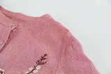 Embroidery Stripe Lattice Tie Dress