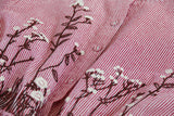 Embroidery Stripe Lattice Tie Dress
