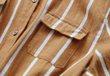 Stripe Lattice Tie Shirt Dress