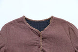 Retro Plaid V-Neck Buttoned Dress