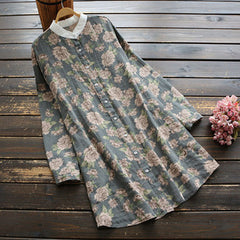 Floral Printed Shirt Dress