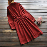 Corduroy Buttoned Down Shirt Dress
