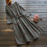 Floral Printed Plaid Dress