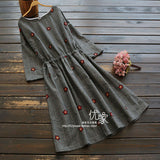 Floral Printed Plaid Dress 578807581556#4009242191482
