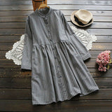 Buttoned Down Stripe Dress