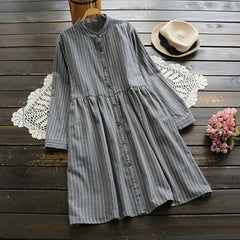 Buttoned Down Stripe Dress