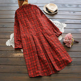 Buttoned Down Plaid Dress