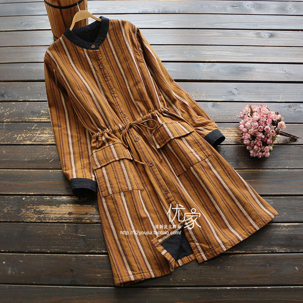 Buttoned Down Stripe Dress 581083444307#3882760948220