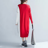 Plus-Size Contrast Knit Dress