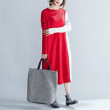 Plus-Size Contrast Knit Dress