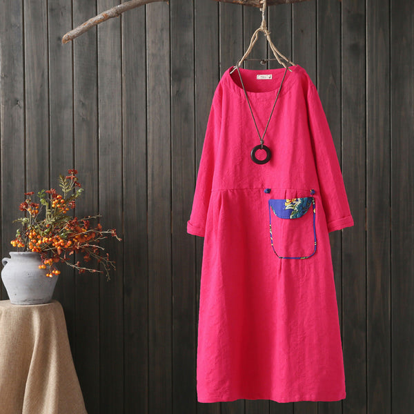 CNY Oversized Retro Style Dress [Pre-Order] Color: Red/Pink/Blue - One Size 579011687079#3840622641853
