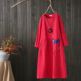 CNY Oversized Retro Style Dress [Pre-Order] Color: Red/Pink/Blue - One Size 579011687079#3840622641854