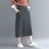 Elastic Waist A-Line Skirt