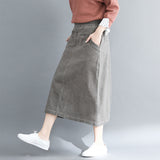 Elastic Waist A-Line Skirt