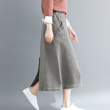 Elastic Waist A-Line Skirt