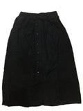 Elastic Waist Front Button A-Line Skirt