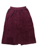 Elastic Waist Front Button A-Line Skirt