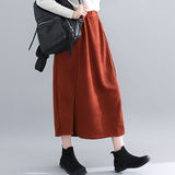 Elastic Waist A-Line Skirt