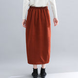 Elastic Waist A-Line Skirt